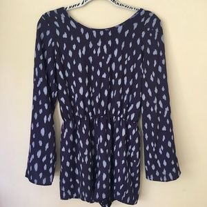 Navy long-sleeve romper